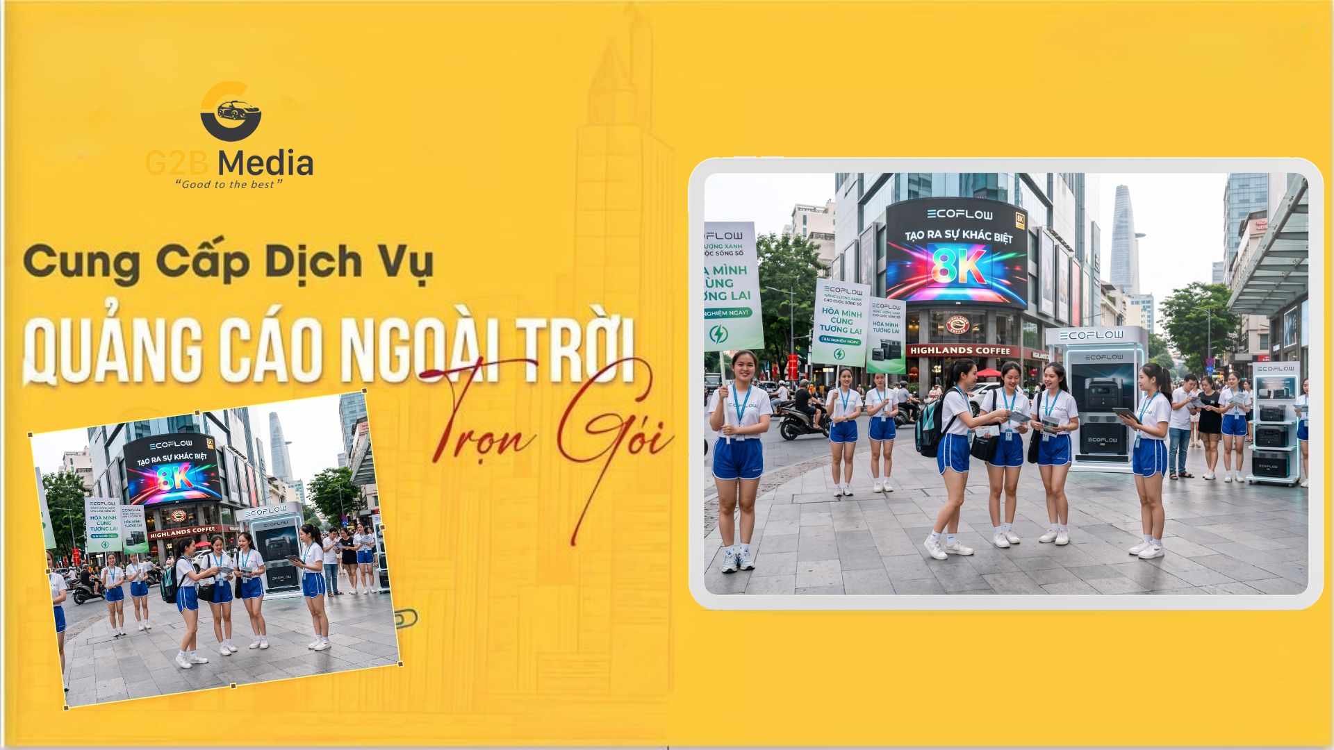 Human Billboard là hình thức chạy roadshow đi bộ thân thiện giúp kết nối khách hàng