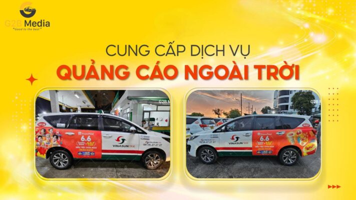 Dán quảng cáo trên xe taxi mang lại hiệu quả tiếp cận cao.
