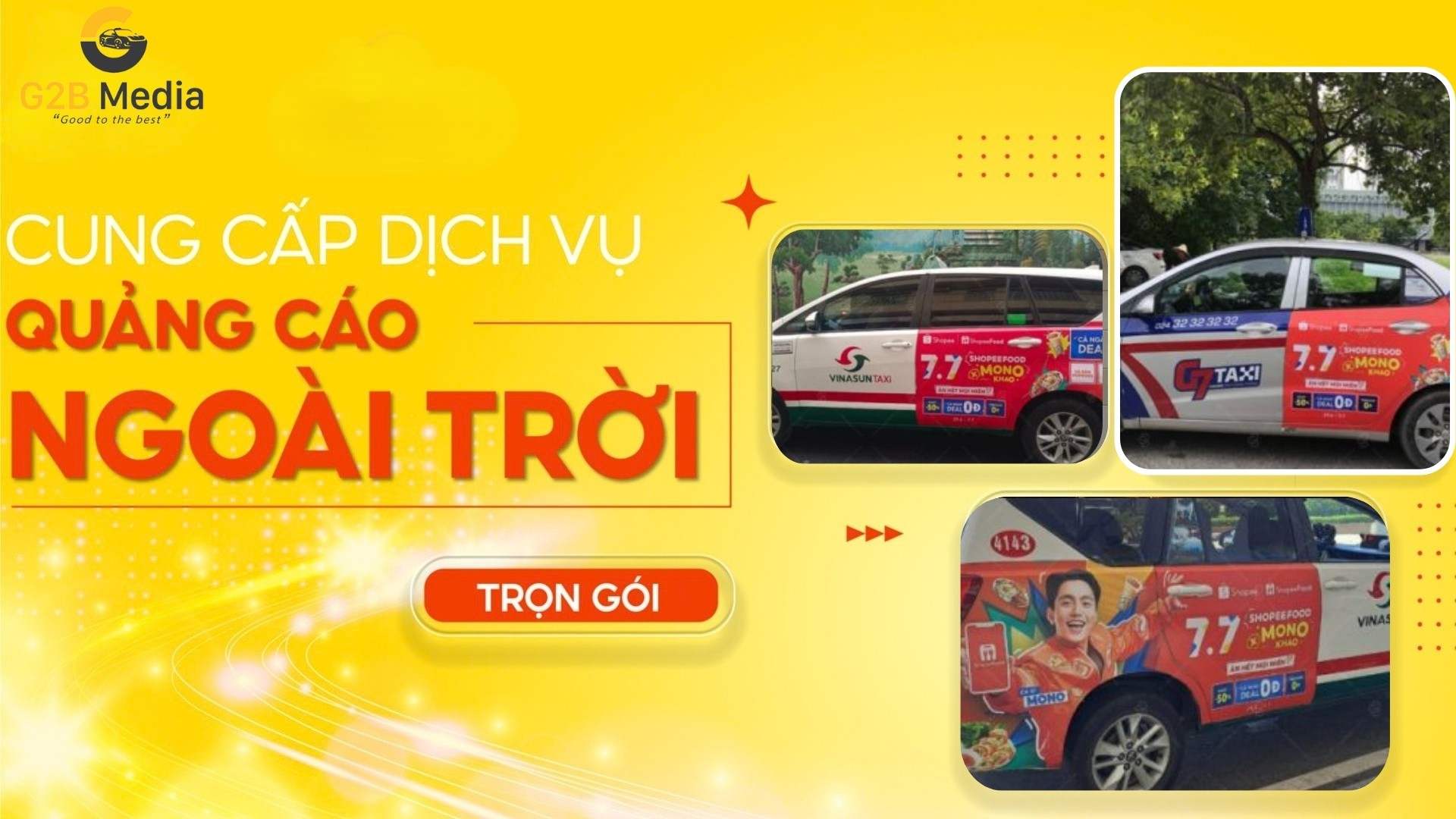 Quảng Cáo Taxi ShopeeFood 07.07 MONO Khao Hết Mọi Miền thực hiện bởi G2B Media.