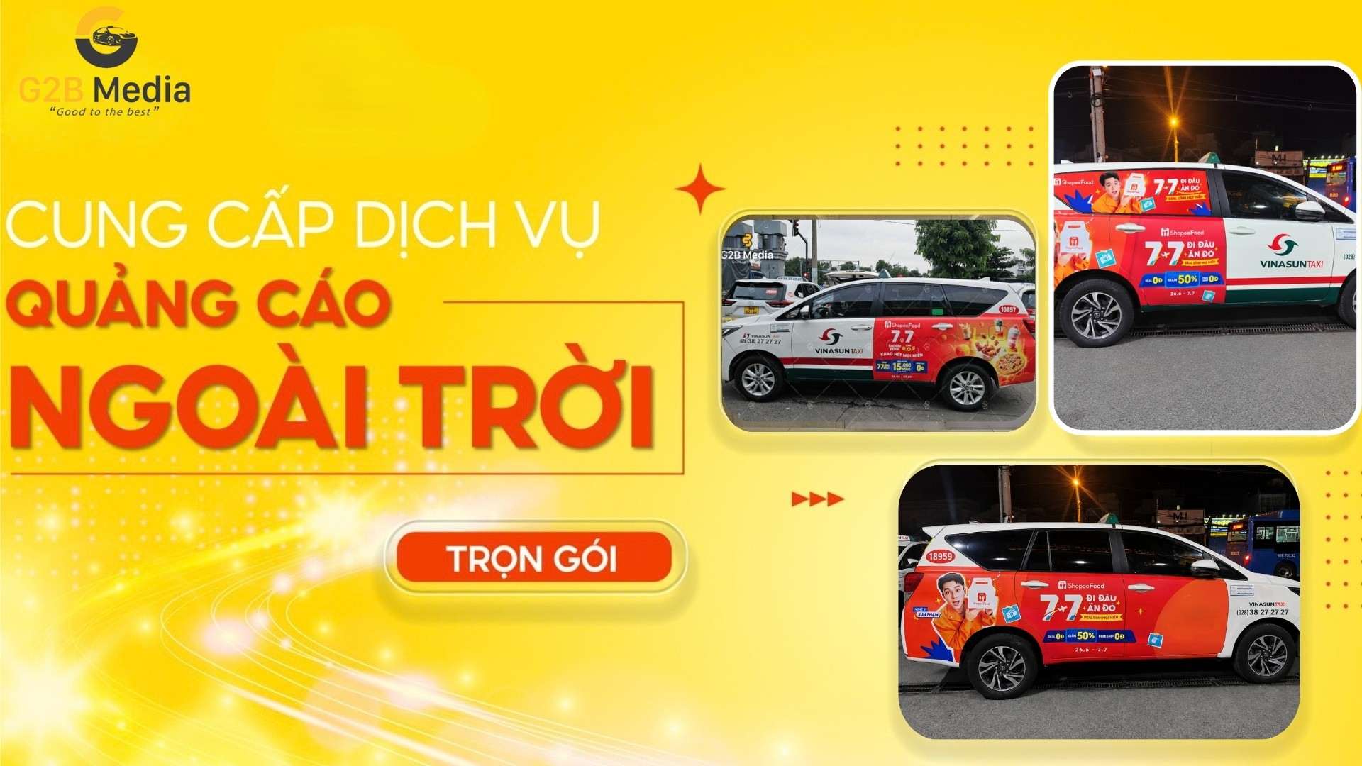 So sánh các hình thức quảng cáo taxi phổ biến.