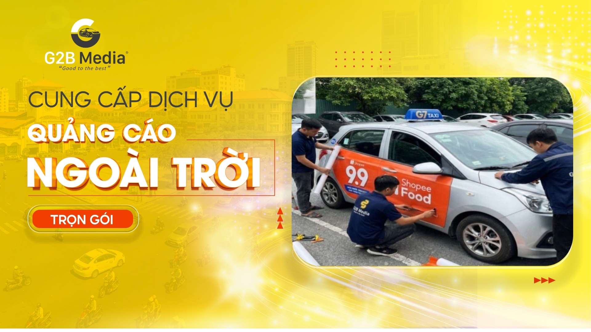 Quy trình thi công dán quảng cáo taxi toàn thân chuyên nghiệp.