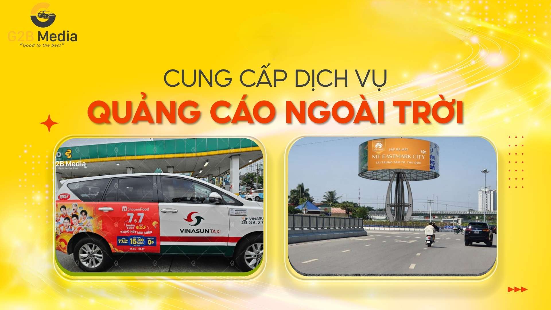 Tổng quan so sánh quảng cáo taxi và quảng cáo billboard.