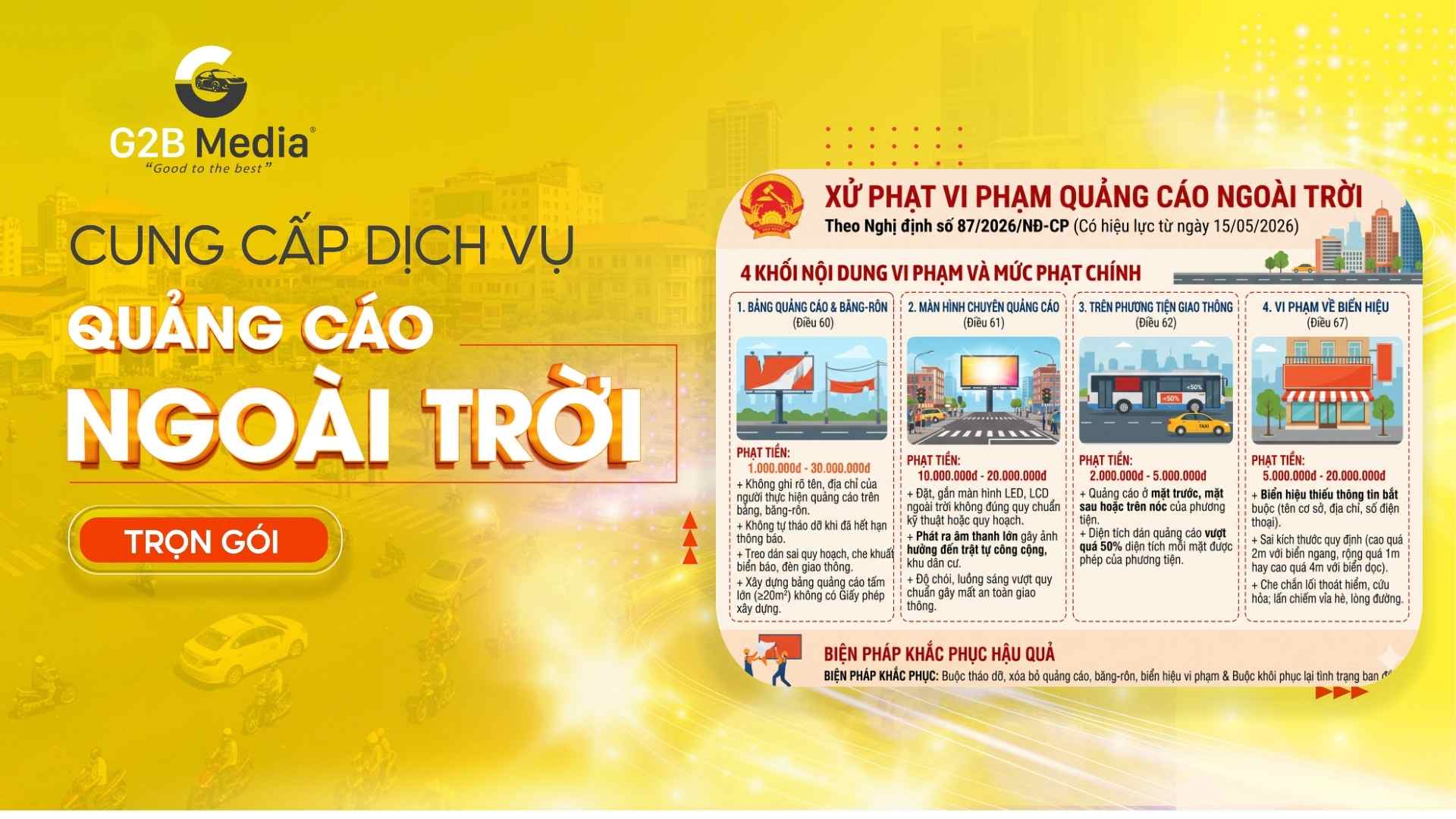 Bảng mức xử phạt vi phạm quảng cáo theo NĐ 87/2026.